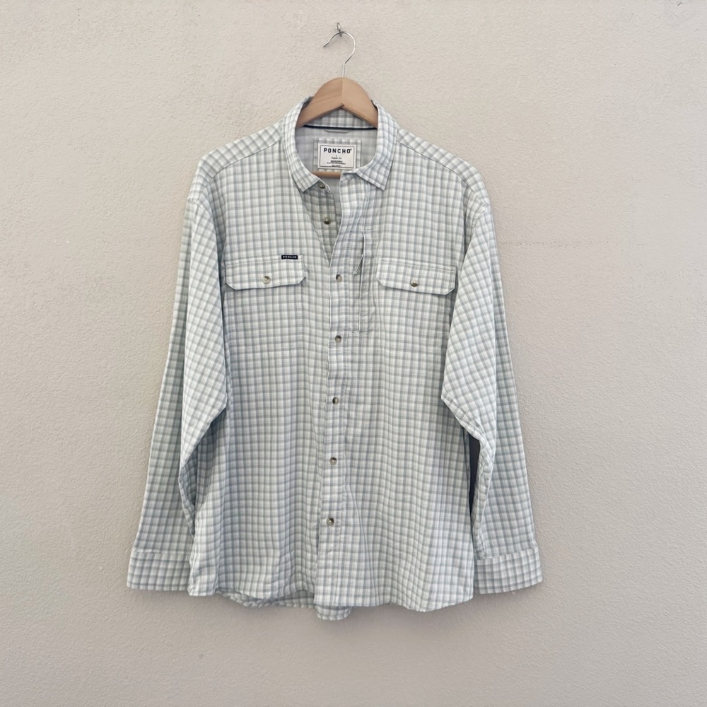 Poncho Original Shirt Mens Large Plaid Outdoor Fishing Utility Casual Technical - Picture 4 of 13